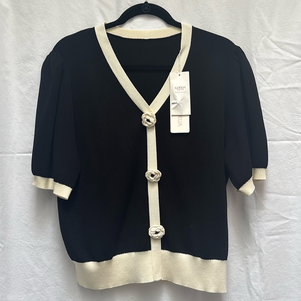 Black & Ivory Knit Sweater